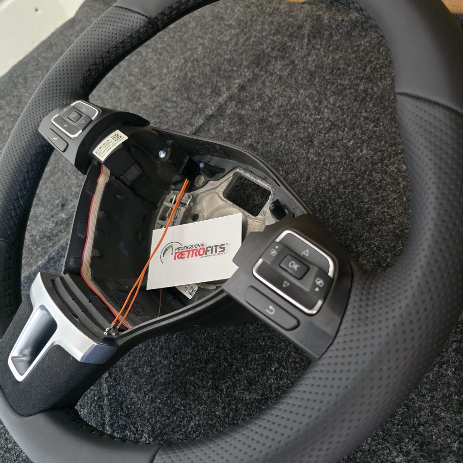 Detailed View of VW T5.1 Steering Wheel Upgrade