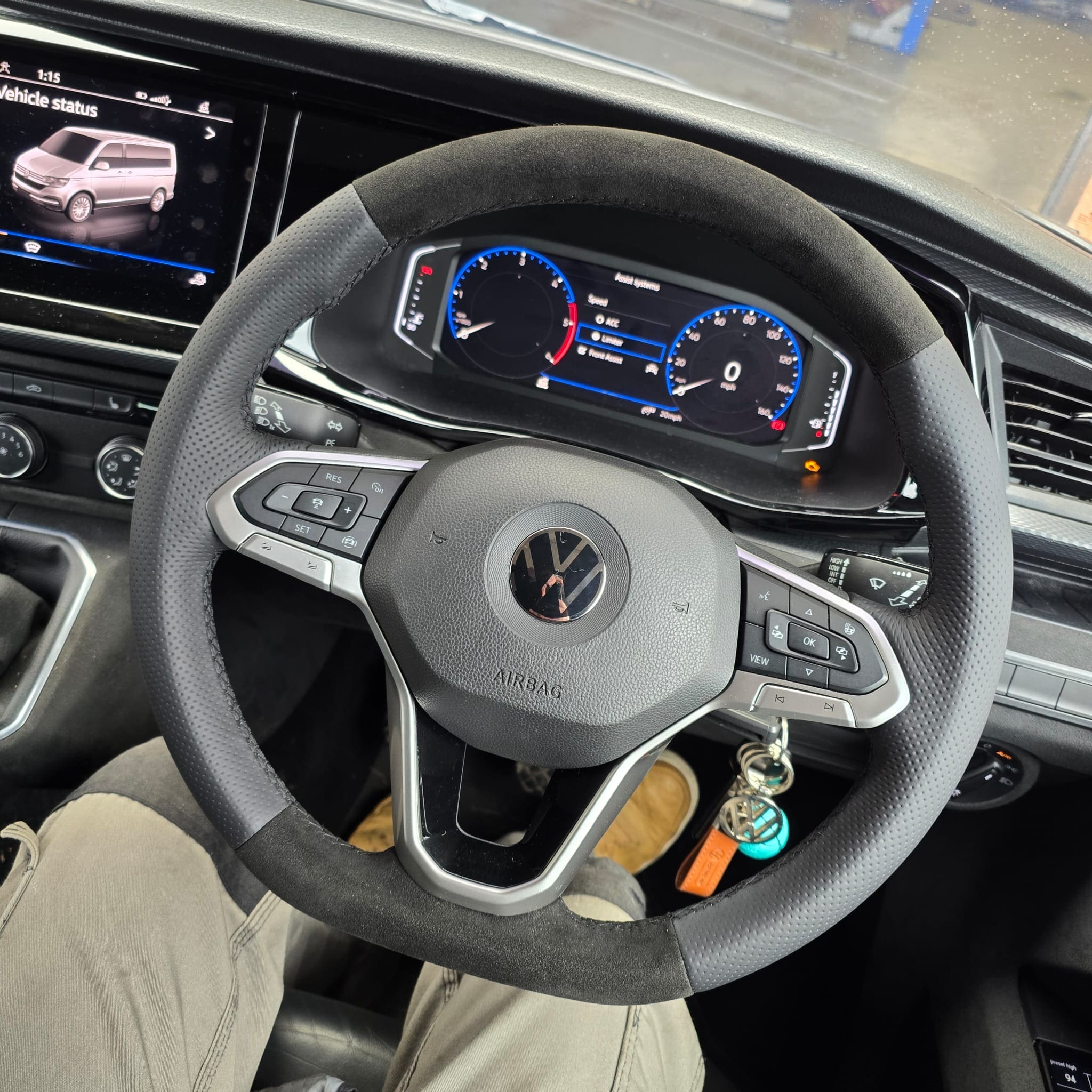 VW T6.1 heated steering wheel retrofit with OEM sat nav three heat levels low mid high