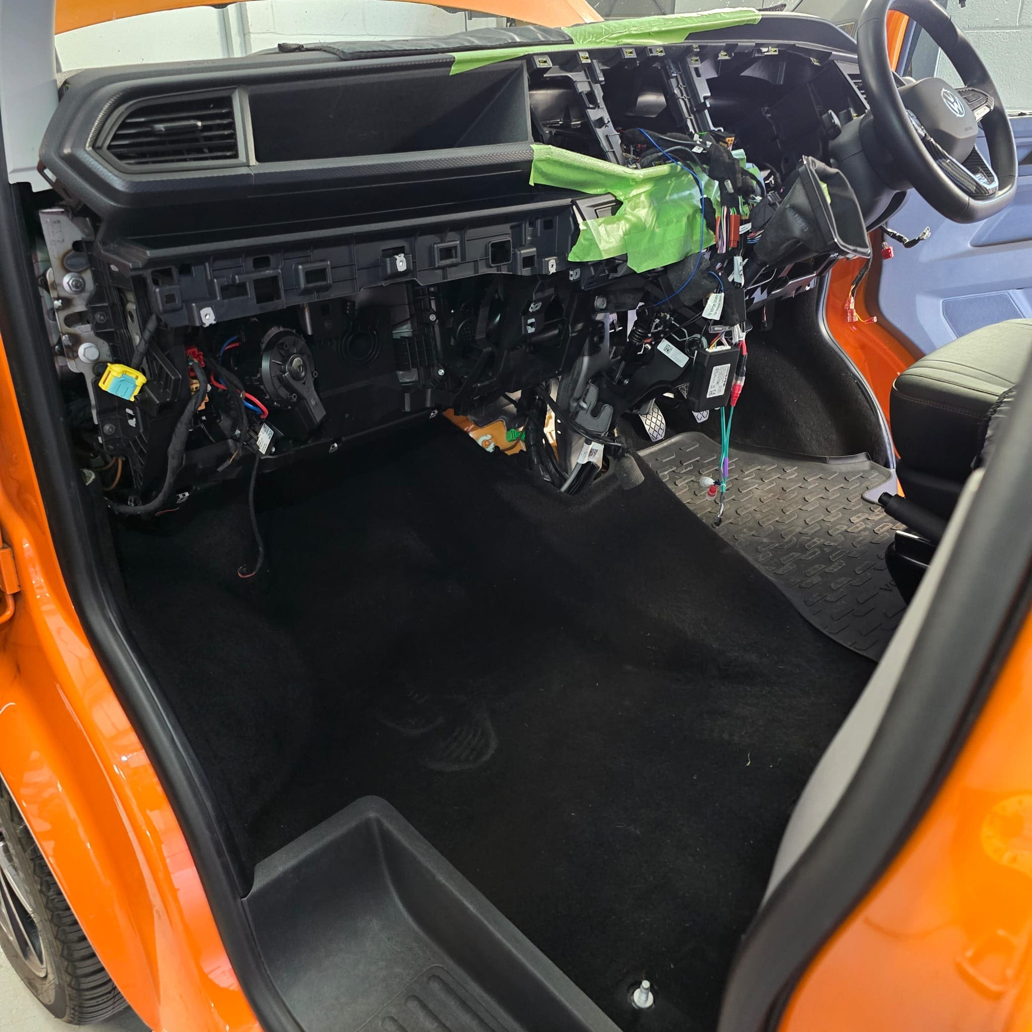 VW T6.1 bass upgrade Alpine underseat subwoofer amplifier installation